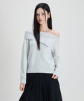 MIXXO MIXXO Wide Neck Off-Shoulder Pullover