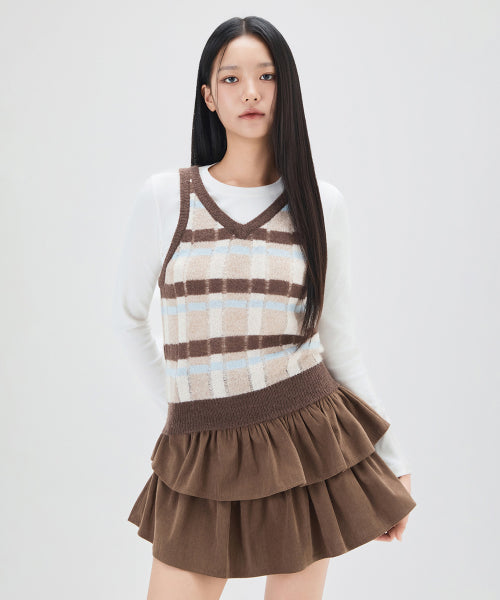 MIXXO MIXXO Check Pattern Vest S