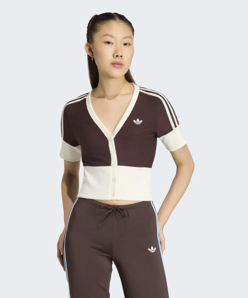 ADIDAS ADIDAS V-neck button shirt - Aura Coffee