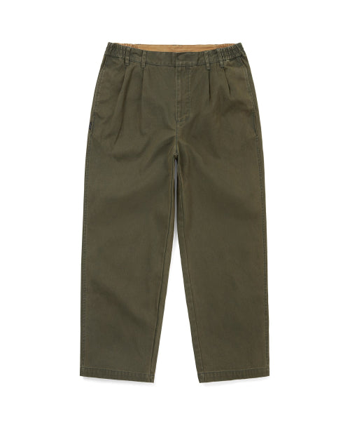 THISISNEVERTHAT THISISNEVERTHAT Double Pleated Wide Pant Dark Olive