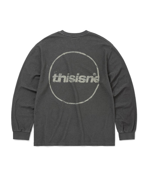 THISISNEVERTHAT THISISNEVERTHAT C-Logo Wale L/S Tee Charcoal
