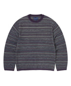 THISISNEVERTHAT THISISNEVERTHAT Sweatshirt Pattern Knit Crew Dark Purple