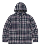 THISISNEVERTHAT THISISNEVERTHAT Flannel Hooded Check Shirt Purple