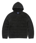 THISISNEVERTHAT THISISNEVERTHAT Crochet Knit Zip Hoodie Washed Black