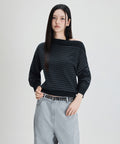 MIXXO MIXXO Knitwear Boat Neck Striped Pullover