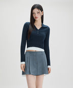 MIXXO MIXXO Layered Collar Neck Cable Pullover S