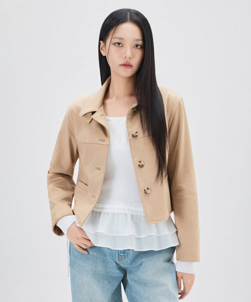 MIXXO MIXXO Jacket Button Fake Suede