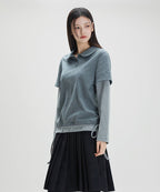 MIXXO MIXXO T-Shirt Collar Striped Layered
