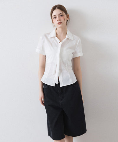 MIXXO V-neck Slim Fit Tie Shirt C