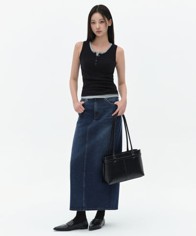 MUSINSA STANDARD WOMAN Denim Maxi Skirt [Size M]