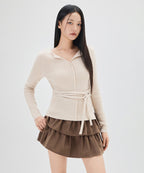 MIXXO MIXXO Knitwear Open Collar Ribbed Pullover