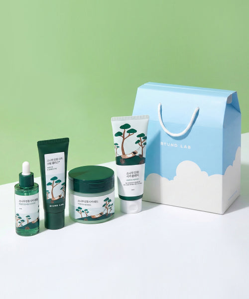 Round Lab Pine Tree Soothing Set (Ampoule + Cream Plus + Pad + Cleanser)