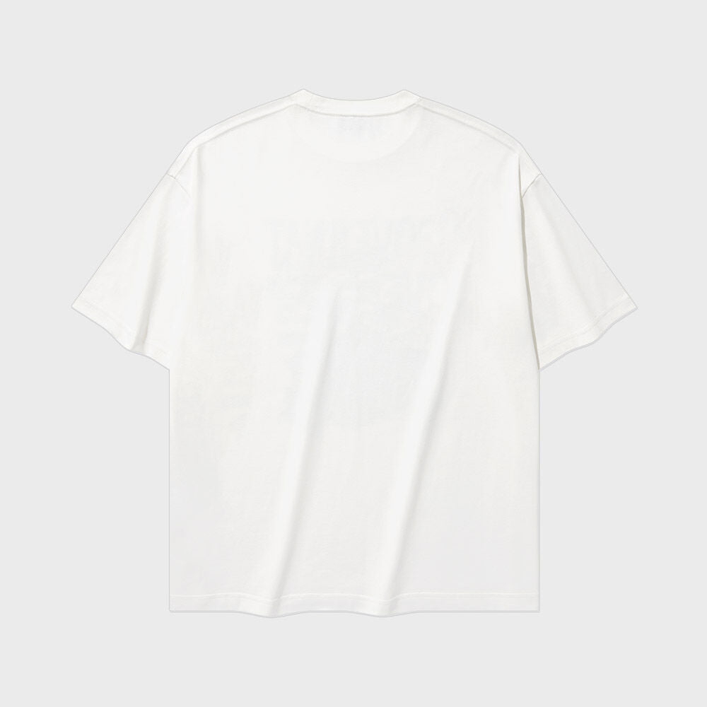 COVERNAT Cool Cotton Sunset Tropical Graphic T-Shirt White
