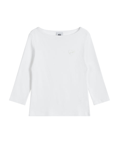 EMIS EMIS T-Shirt Boat Neck 3/4 Sleeve - White