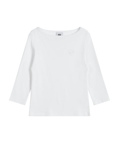 EMIS T-Shirt Boat Neck 3/4 Sleeve - White