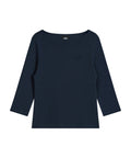 EMIS EMIS T-Shirt Boat Neck 3/4 Sleeve - Navy