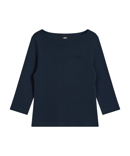 EMIS EMIS T-Shirt Boat Neck 3/4 Sleeve - Navy
