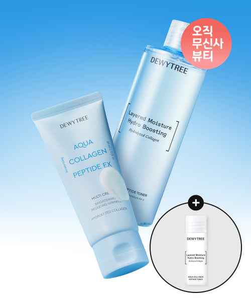 Dewytree Dewytree Aqua Collagen Peptide Toner 300ml + Cream 80ml Set