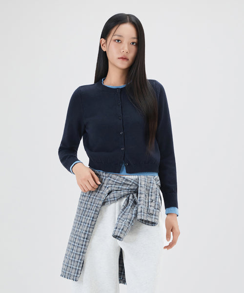 MIXXO MIXXO Color Combination Layered Button Pullover S