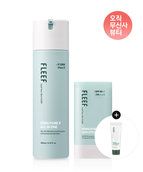 FLEEF [SET] PDRN PoreX All-in-One Lotion 200ml + PDRN PoreX Sun Stick 18.6g (+ free moisturizing cream)