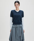 MIXXO MIXXO Knitwear V-neck short sleeve pullover (C)