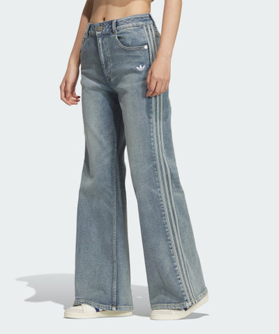 ADIDAS Washed Flare Pants - Light Denim