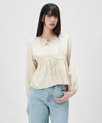 MIXXO MIXXO Tie Shirring Blouse - C