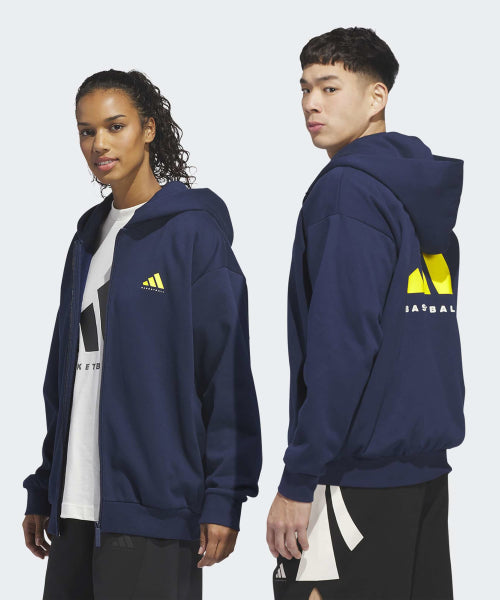 ADIDAS ADIDAS Basketball Full Zip Hoodie - Night Indigo