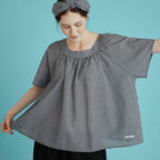 CHIQUITA 6th_Summer check rom blouse black 232304CBK (domestic production)