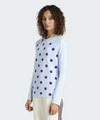 ADIDAS ADIDAS Polka Dot Slim Long Sleeve Top - Clear Sky