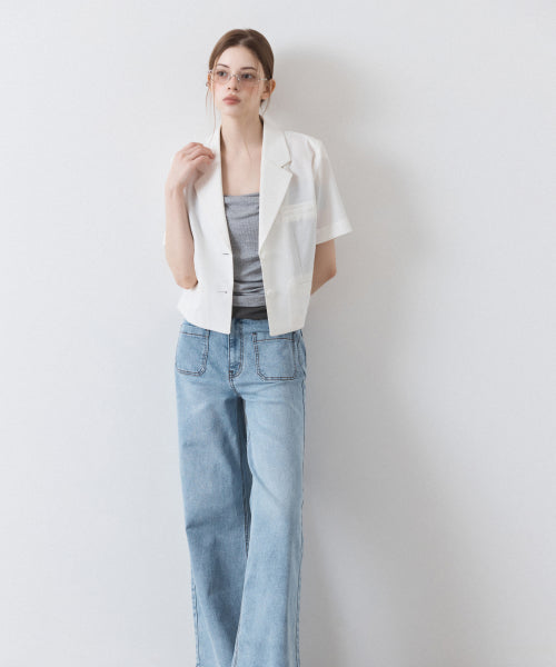 MIXXO MIXXO Jacket Cropped Short-Sleeved