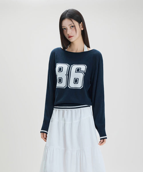 MIXXO MIXXO Knitwear Numbering Graphic Pullover