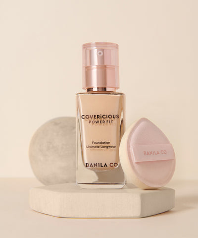 banila co Covericious Power Fit Foundation + Cloud Puff 1P (Rose)