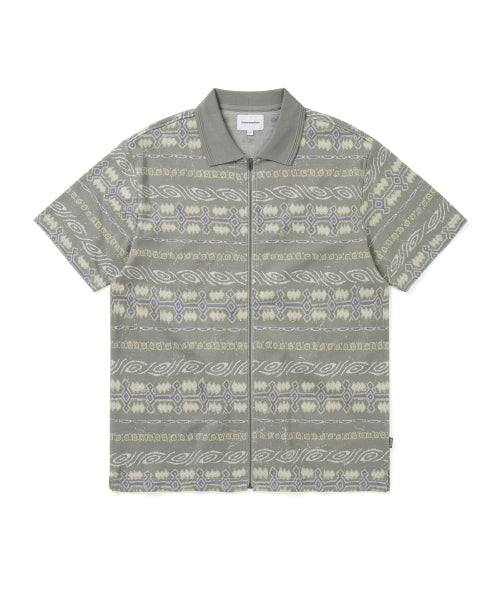 THISISNEVERTHAT THISISNEVERTHAT Jungle Jacquard Zip Up Top Grey
