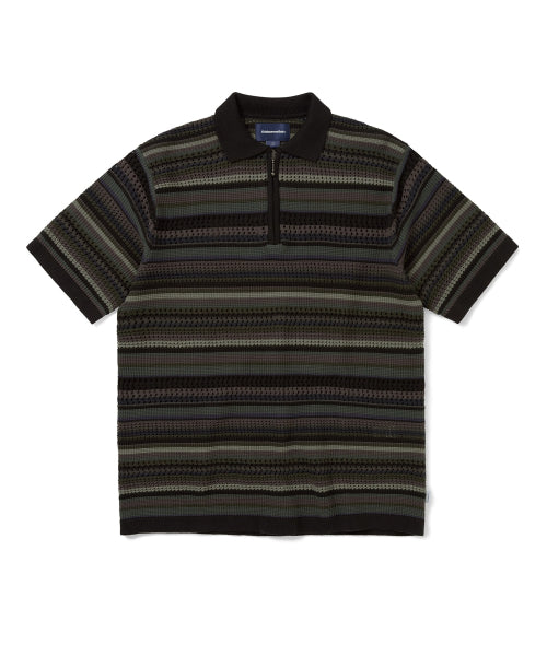 THISISNEVERTHAT THISISNEVERTHAT Striped S/S Knit Polo Black