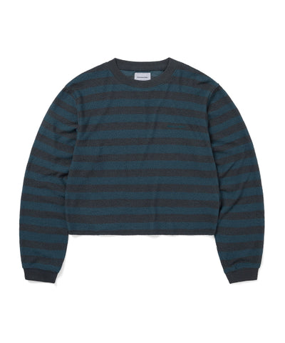 THISISNEVERTHAT Mesh Striped W Crewneck Dark Brown