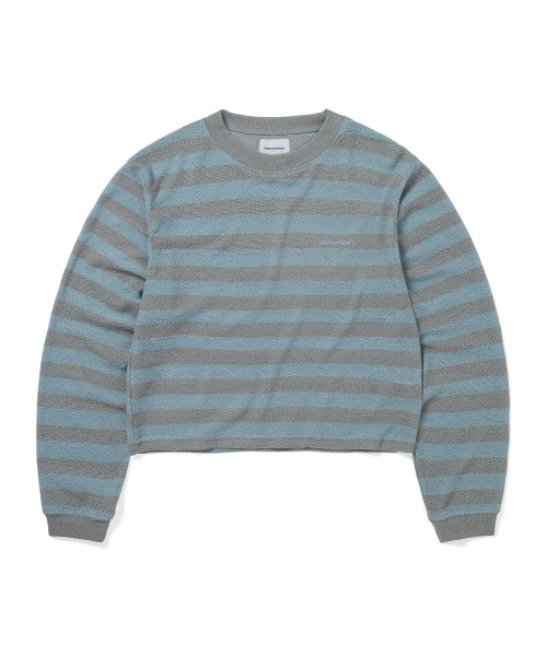 THISISNEVERTHAT THISISNEVERTHAT Mesh Striped W Crewneck Sky Blue