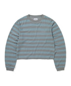 THISISNEVERTHAT THISISNEVERTHAT Mesh Striped W Crewneck Sky Blue