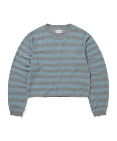 THISISNEVERTHAT Mesh Striped W Crewneck Sky Blue