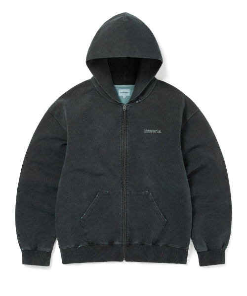 THISISNEVERTHAT THISISNEVERTHAT Damaged Zip Up Hoodie Faded Black