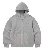 THISISNEVERTHAT THISISNEVERTHAT Damaged Zip Up Hoodie Khaki Grey