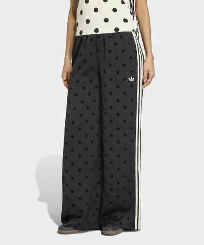 ADIDAS Satin Polka Dot Wide Leg Pants - Black