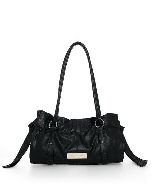 MATIN KIM MATIN KIM Shirring Tie Buckle Shoulder Bag