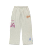 MATIN KIM MATIN KIM Sketch Graffiti Waffle Pants in Light Beige