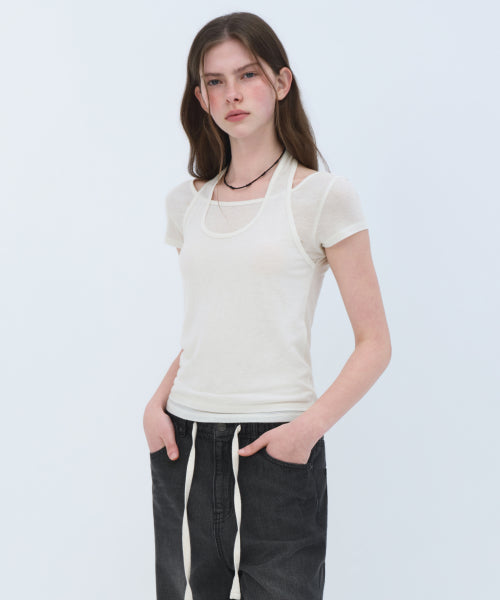 MUSINSA STANDARD WOMAN MUSINSA STANDARD WOMAN Women's T-Shirt Halter Layered