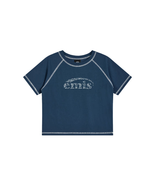 EMIS EMIS T-Shirt Coastal Cover Stitch - Blue