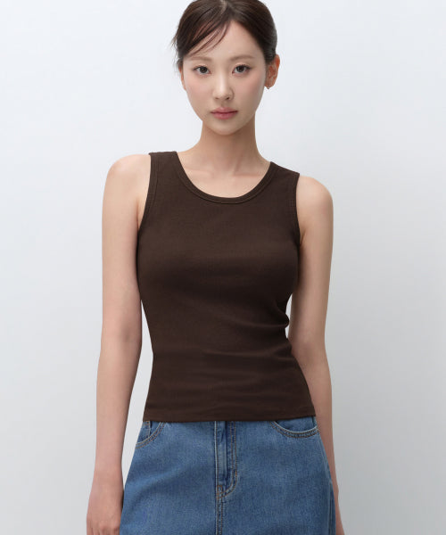 MUSINSA STANDARD WOMAN MUSINSA STANDARD WOMAN Women's Essential Bra Tank Top Dark Brown