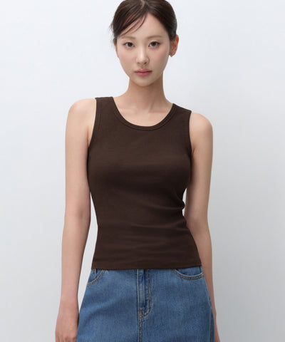 MUSINSA STANDARD WOMAN Women's Essential Bra Tank Top Dark Brown