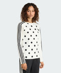 ADIDAS ADIDAS Polka Dot Slim Long Sleeve Top - Off-white