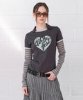 MIXXO MIXXO T-Shirt Button-up Striped Long Sleeve